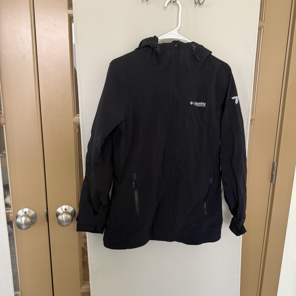 Columbia Womens Small Black Full Zip Up Hooded Titanium Waterproof Jacket Coat